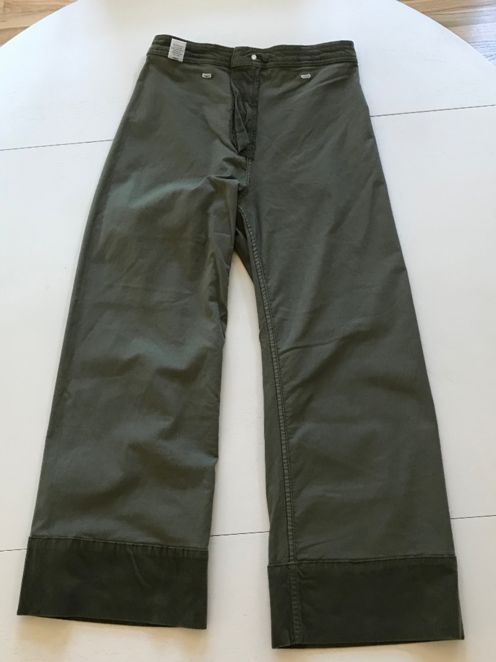 BOHEMIAN CHIC PISTOLA OLIVE GREEN PENNY CROP WIDE LEG MRTNI - Picture 12 of 13